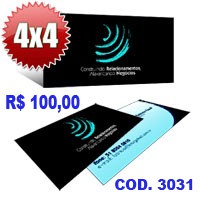 CARTÃO DE VISITA - COUCHE BRILHO COUCHÊ BRILHANTE - 300 gr - 4 x 4 cores 1000 unid.